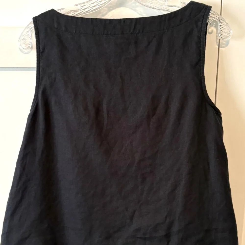 J. Jill Black Linen Sleeveless Dress in Size M